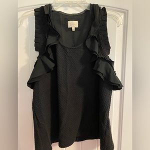 Anthropologie Deletta Ruffle Sleeveless Blouse